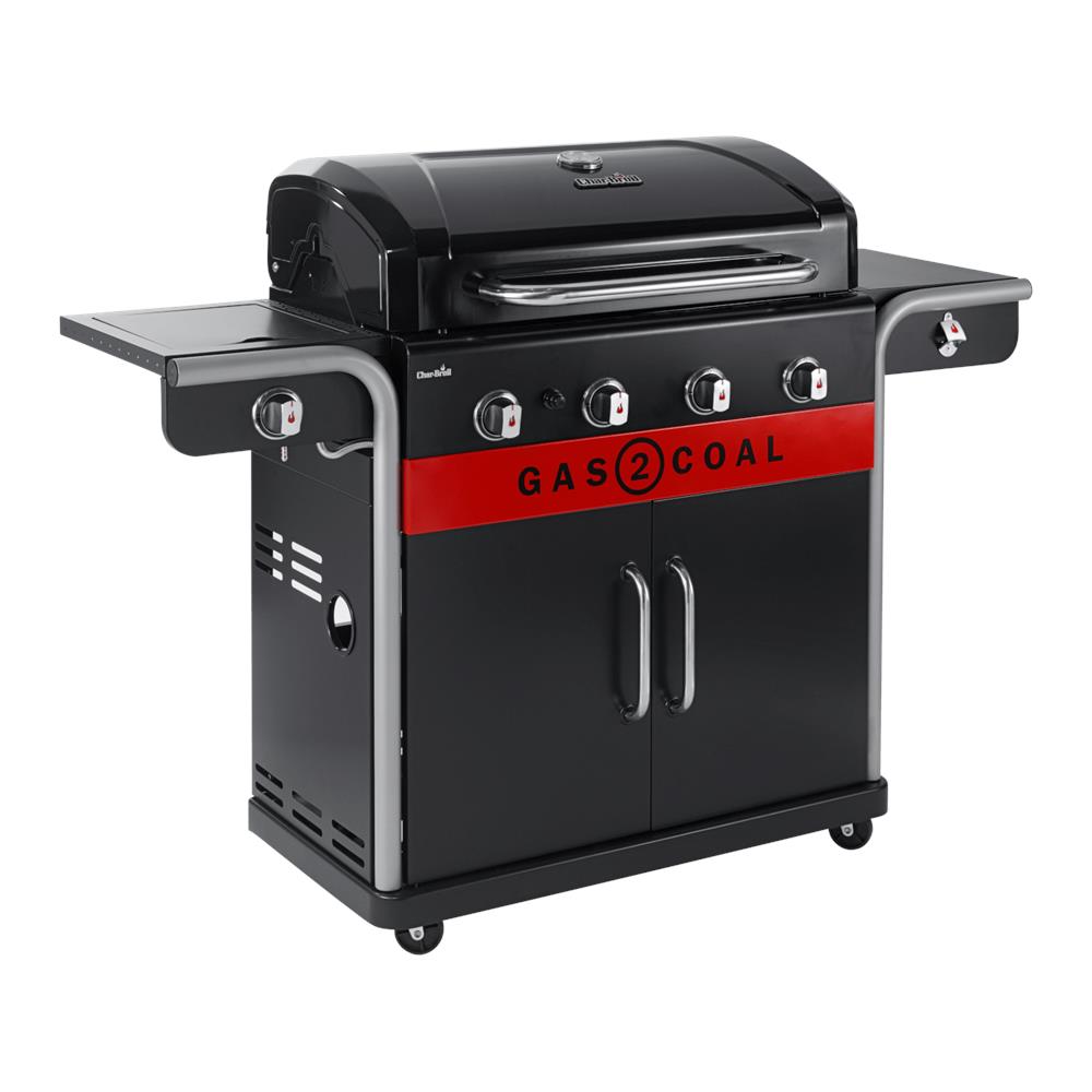 Gas2Coal 2.0 4B Grill Carrello Carbone + gas naturale Nero, Acciaio inox, Rosso - Foto 2