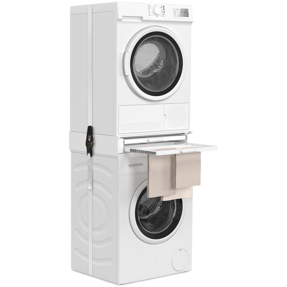 LCL063BI Kit Sovrapposizione Lavatrice Asciugatrice Universale con Ripiano Estraibile Bianco - Foto 1