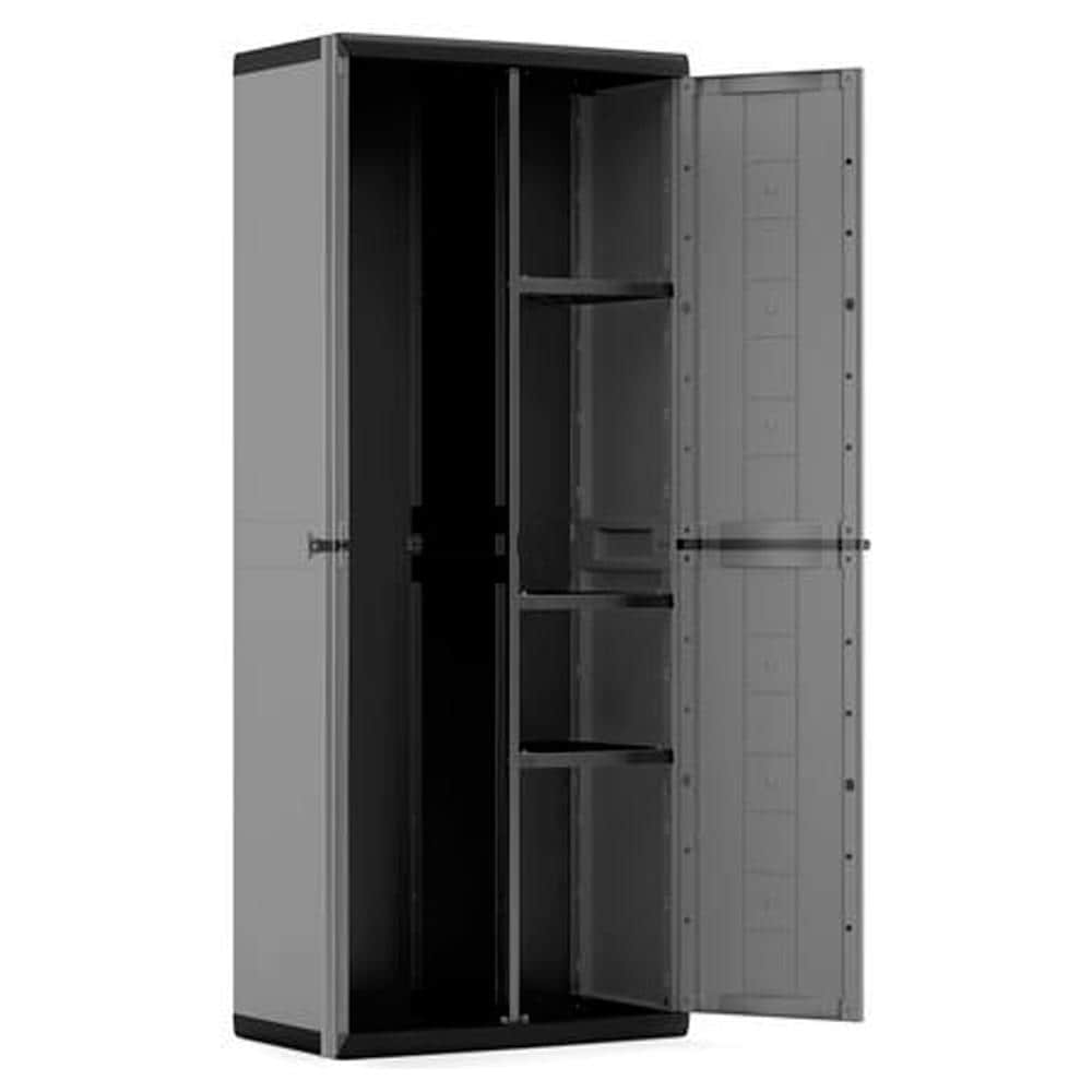 Armadio In Resina Portascope Jolly 68x39x166cm Grigio 9734 - Foto 2