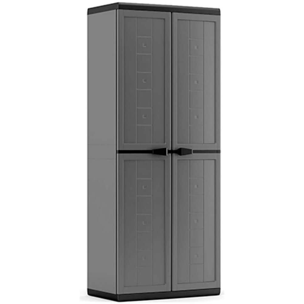 Armadio In Resina Portascope Jolly 68x39x166cm Grigio 9734 - Foto 6