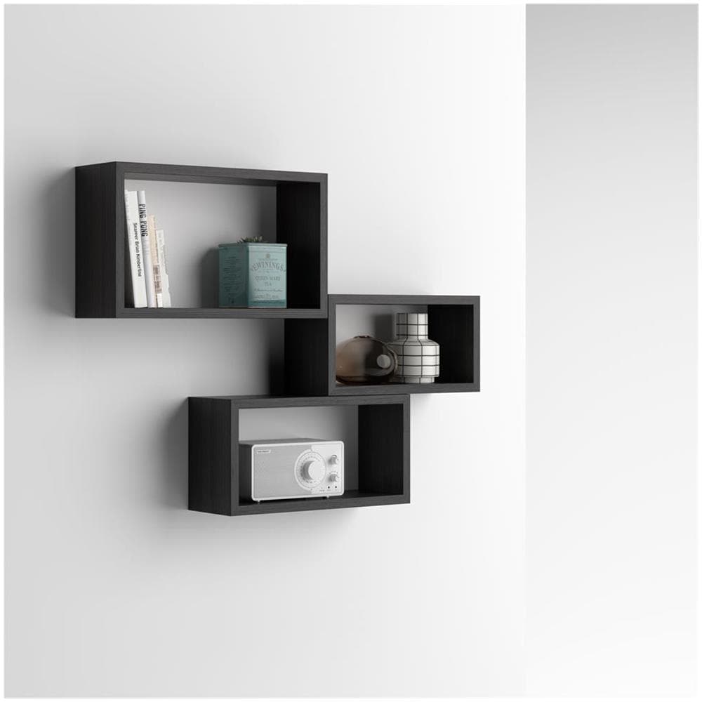 Set Di 3 Cubi Da Parete, Giuditta, Frassino Nero - Foto 1