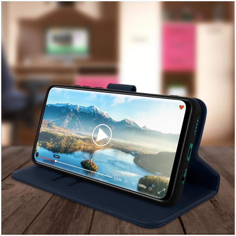 Custodia Xiaomi Redmi Note 9 Portadocumenti Funzione Supporto Blu - Foto 2