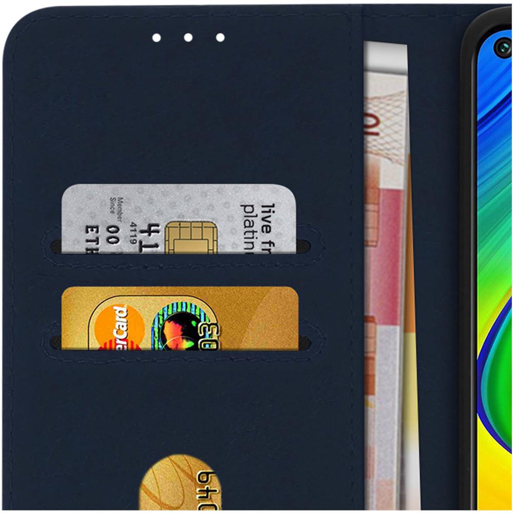 Custodia Xiaomi Redmi Note 9 Portadocumenti Funzione Supporto Blu - Foto 5