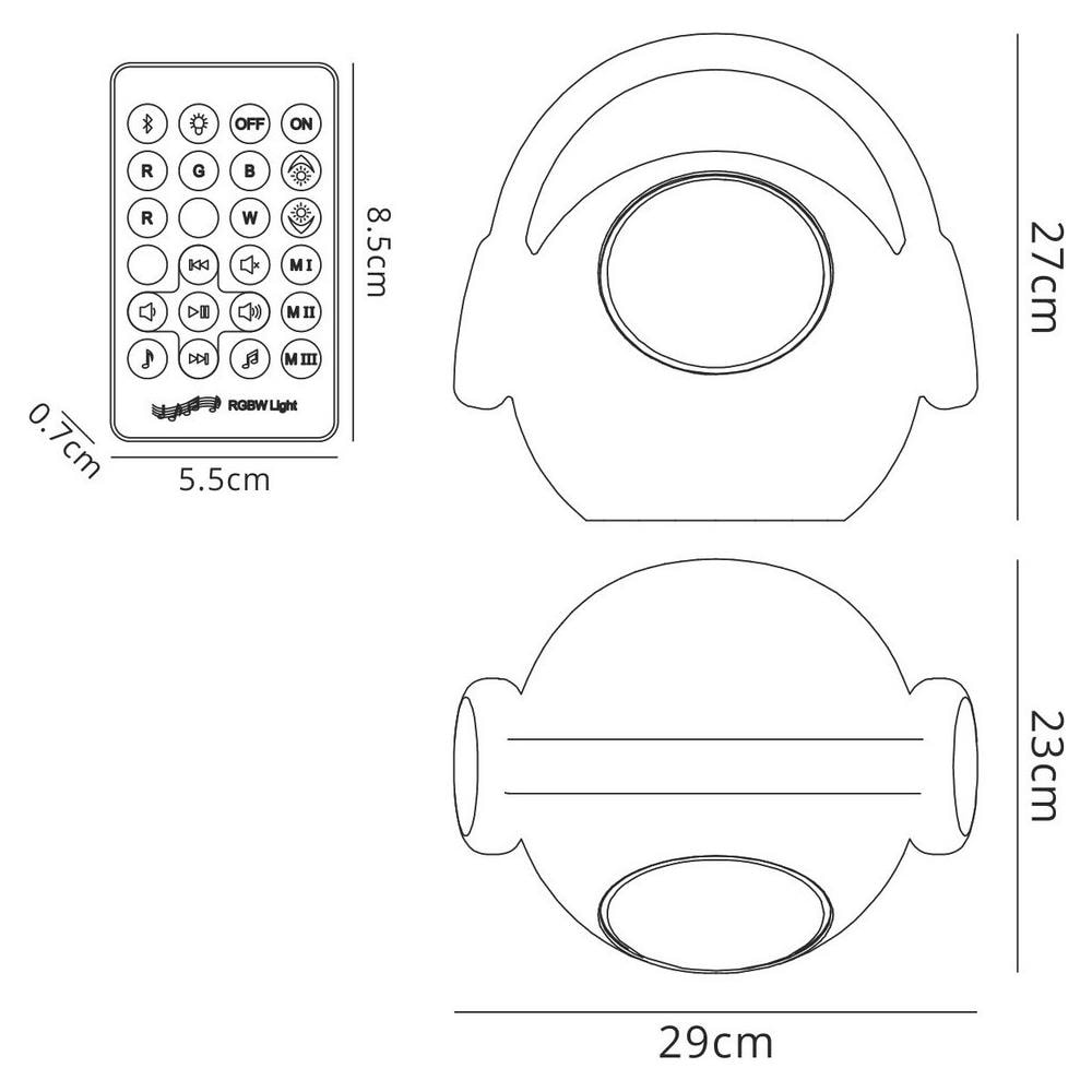 Ip44 Portable 3w Speake, 120lm, 3w Led Rgbw Lamp Connessione Bluetooth, Telecomando - Foto 2