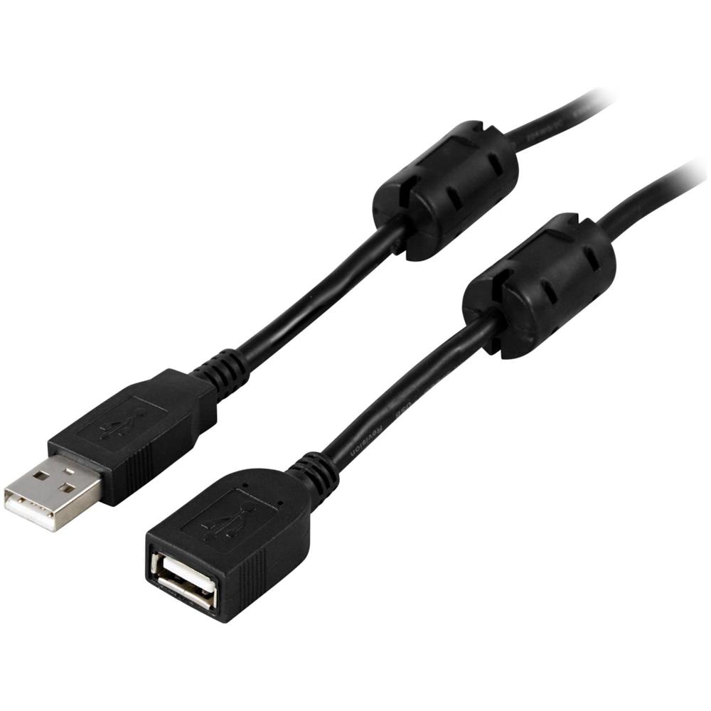 Cavo Usb 2.0 Tipo A Maschio - Tipo A Femmina 2 M, Nuclei In Ferrite, Nero - Foto 1