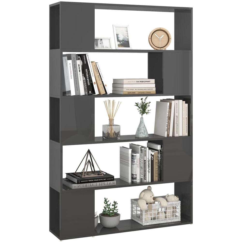 Libreria /Divisorio Grigio Lucido in Legno Multistrato - Foto 2