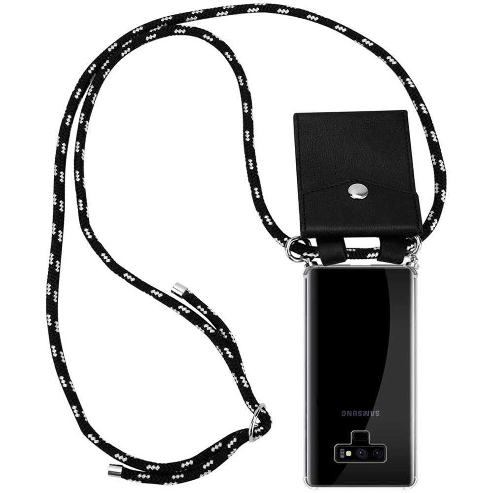 Catena Di Telefoni Cellulari Compatibile Con Samsung Galaxy Note 9 In Nero Argento - Coperchio Protettivo In Silicone Con Anelli D'argento, Cinturino In Corda E Custodia Staccabile - Foto 1