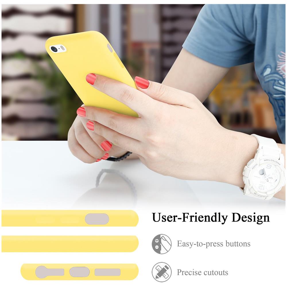 Custodia Compatibile Con Apple Iphone 5 / 5s / Se 2016 In Liquid Giallo - Coperchio Protettivo In Silicone Tpu Flessibile - Foto 7