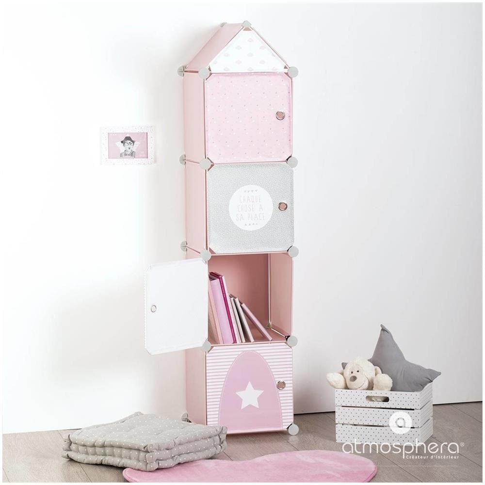 Armadio Con Bigiotteria Per Cameretta Bambini, 4 Scomparti, 34 X 140 X 32 Cm - Foto 2