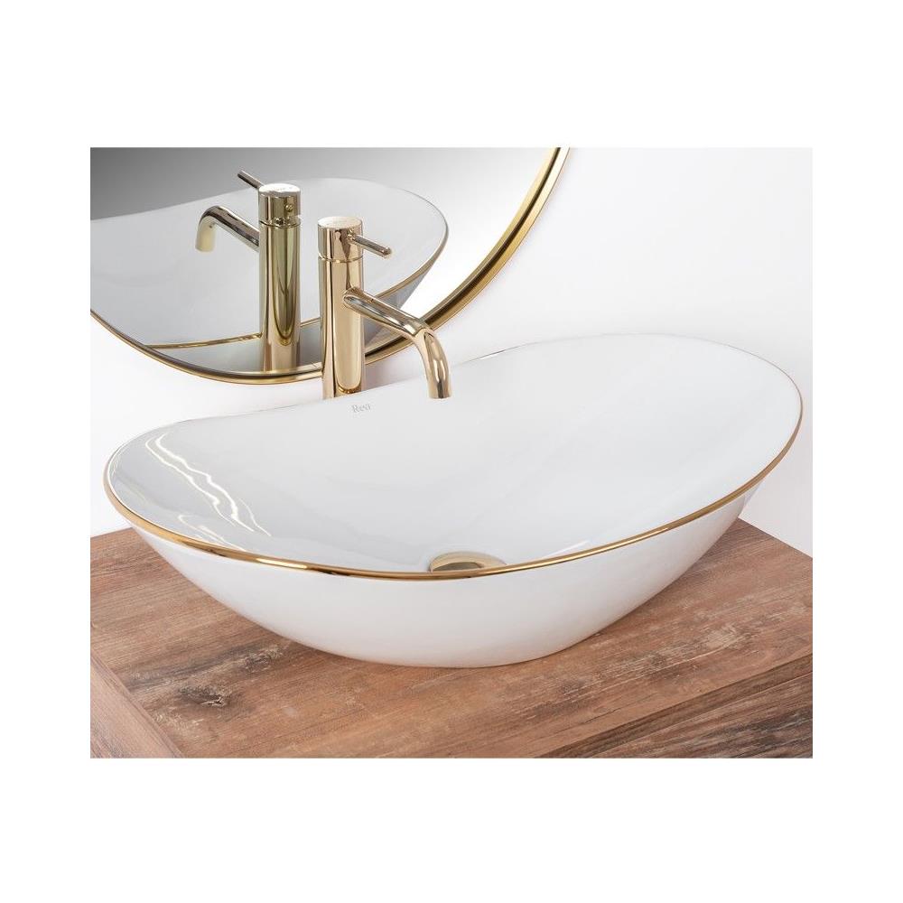 Lavabo Da Appoggio Rea Royal Gold Edge - Foto 2