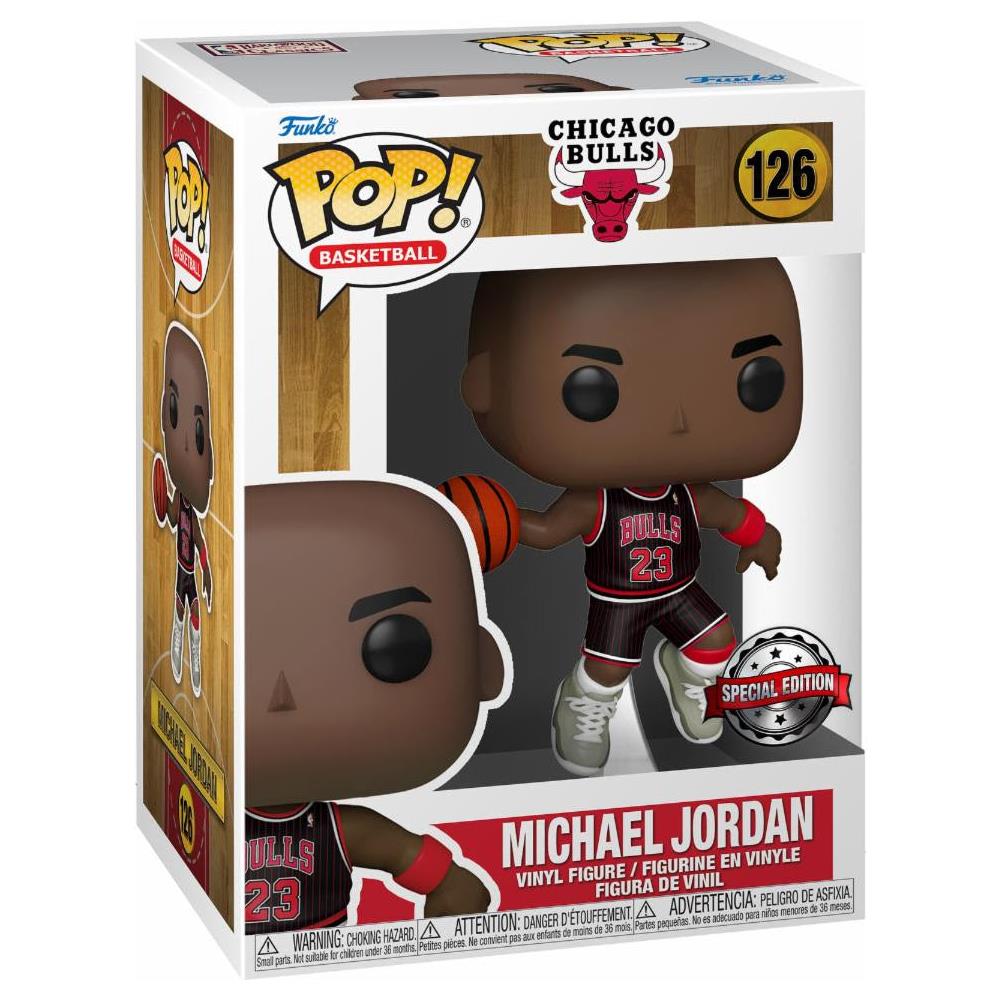 Nba Pop! Bulls- Michael Jordan W / jordans (blk Pinstripe Jersey) Vinyl Figure 9 Cm - Foto 1