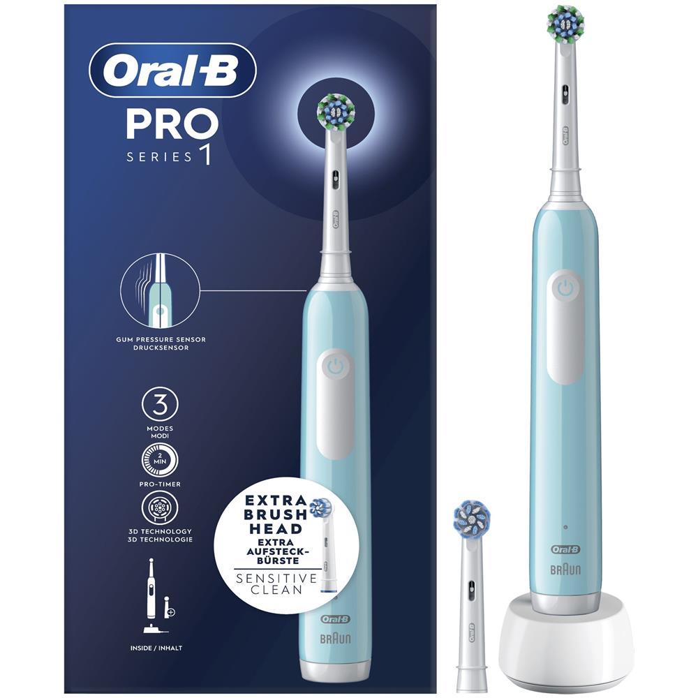 Spazzolino Elettrico Ricaricabile Series 1 con 2 Testine di Ricambio Colore Azzurro /Bianco - Foto 1