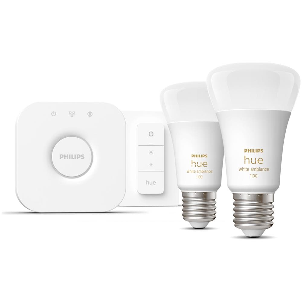 Hue White ambiance Starter Kit Bridge + 2 Lampadine Smart E27 75W + Dimmer Switch - Foto 2