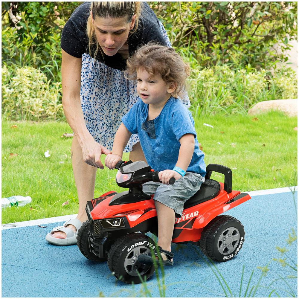 Quad Giocattolo per Bambini 18-36 Mesi con Licenza GOODYEAR con Luci e Suoni Realistici, Rosso e Nero, 60x31x42cm - Foto 2