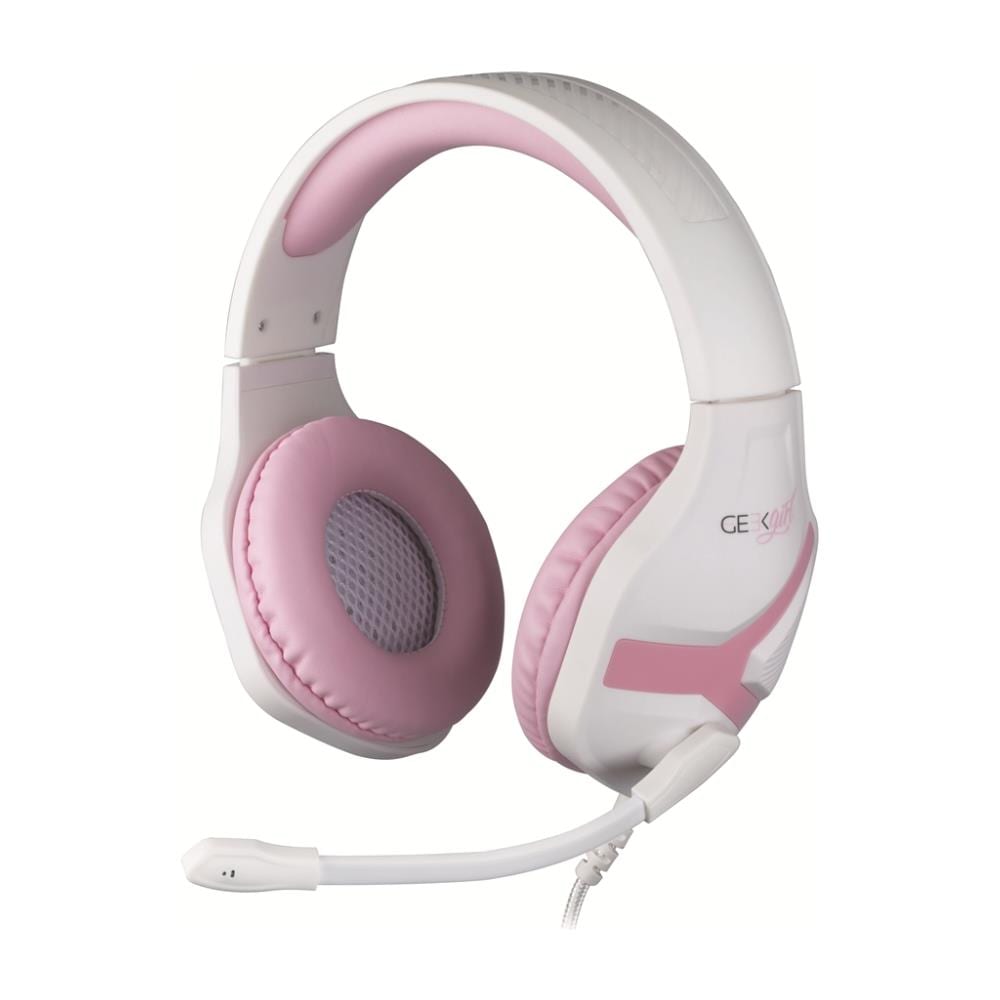 Geek Girl Crystal Auricolare Cablato A Padiglione Gaming Rosa, Bianco - Foto 1