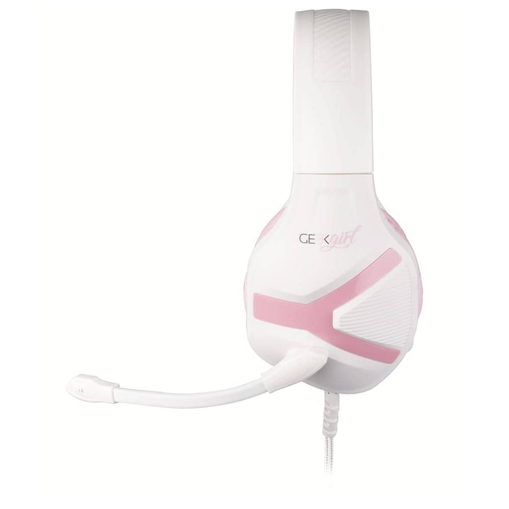 Geek Girl Crystal Auricolare Cablato A Padiglione Gaming Rosa, Bianco - Foto 2
