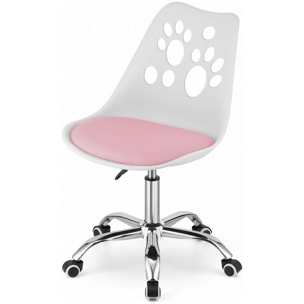 Sedia girevole ergonomica Valora PRINT bianca e rosa per la casa - Foto 5