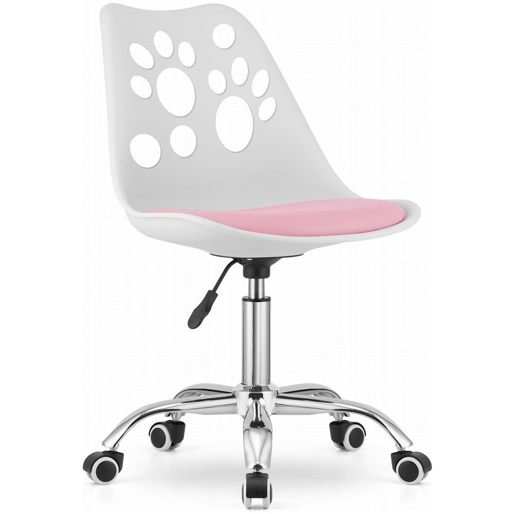 Sedia girevole ergonomica Valora PRINT bianca e rosa per la casa - Foto 1