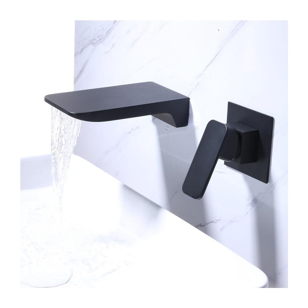 Rubinetto per lavabo da bagno, Blackswan, tipo M207, modello a cascata nero opaco, misura 18 cm - Foto 2