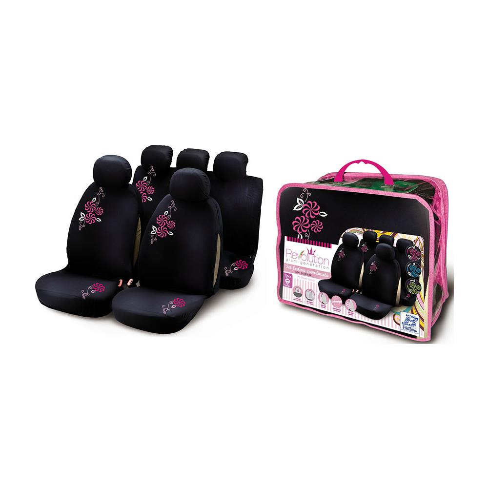 Completo Fodere Auto My Flower Swivel 9 Pcs - Rosa - Foto 3