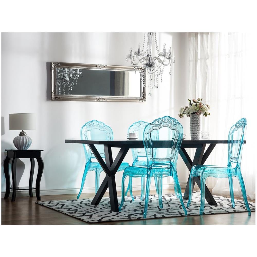 Set Di 2 Sedie Da Pranzo In Plastica Azzurra Trasparente Vermont - Foto 2