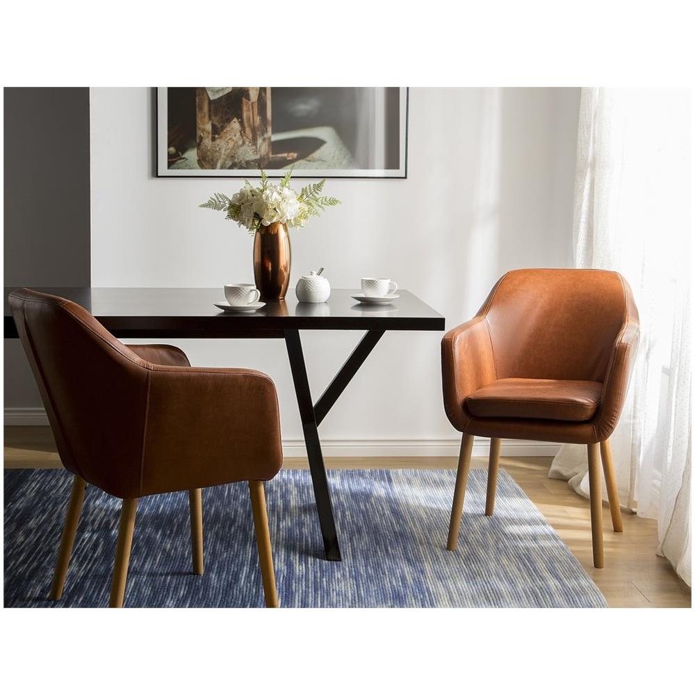 Sedia Da Pranzo In Colore Cognac Yorkville - Foto 2