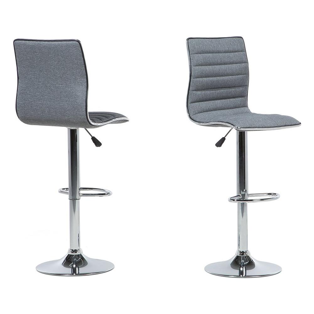 Set Di 2 Sgabelli Da Bar In Tessuto Grigio Lucerne - Foto 1