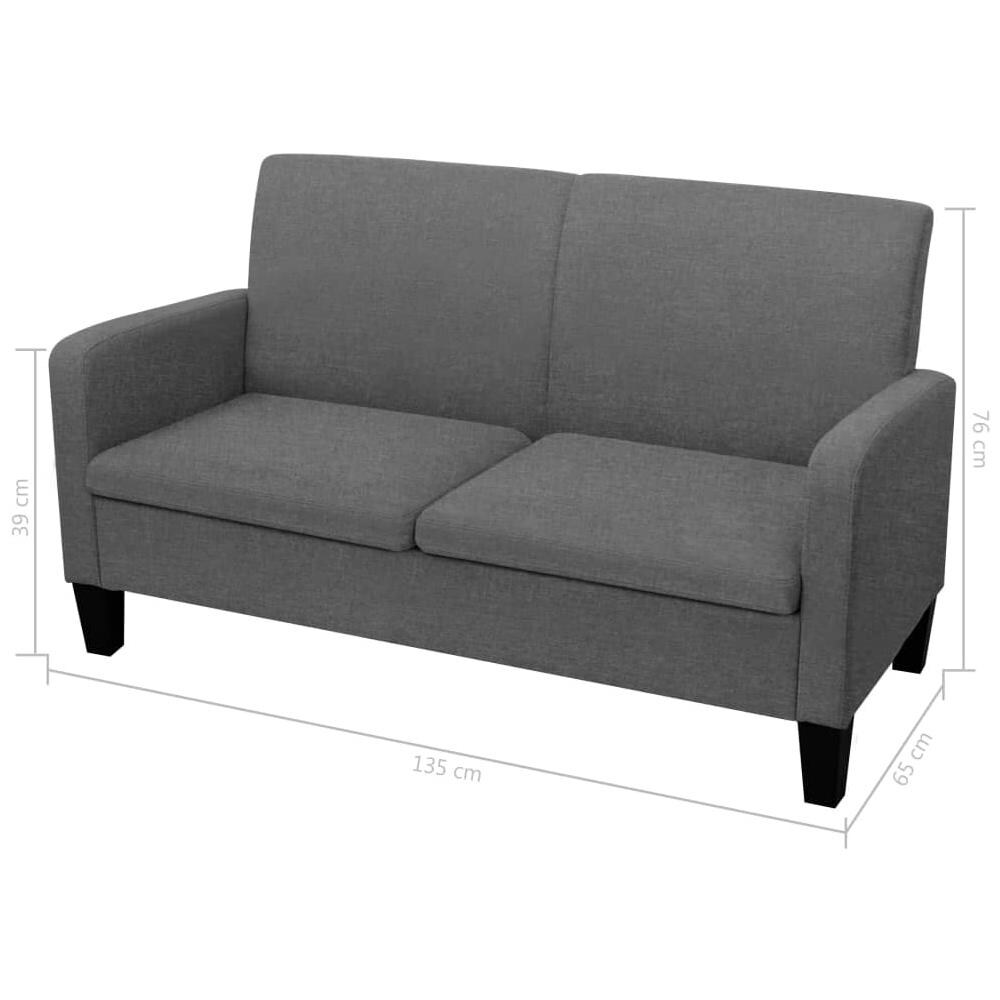 Set Di Divani In Tessuto 2 Pz Grigio Scuro - Foto 8