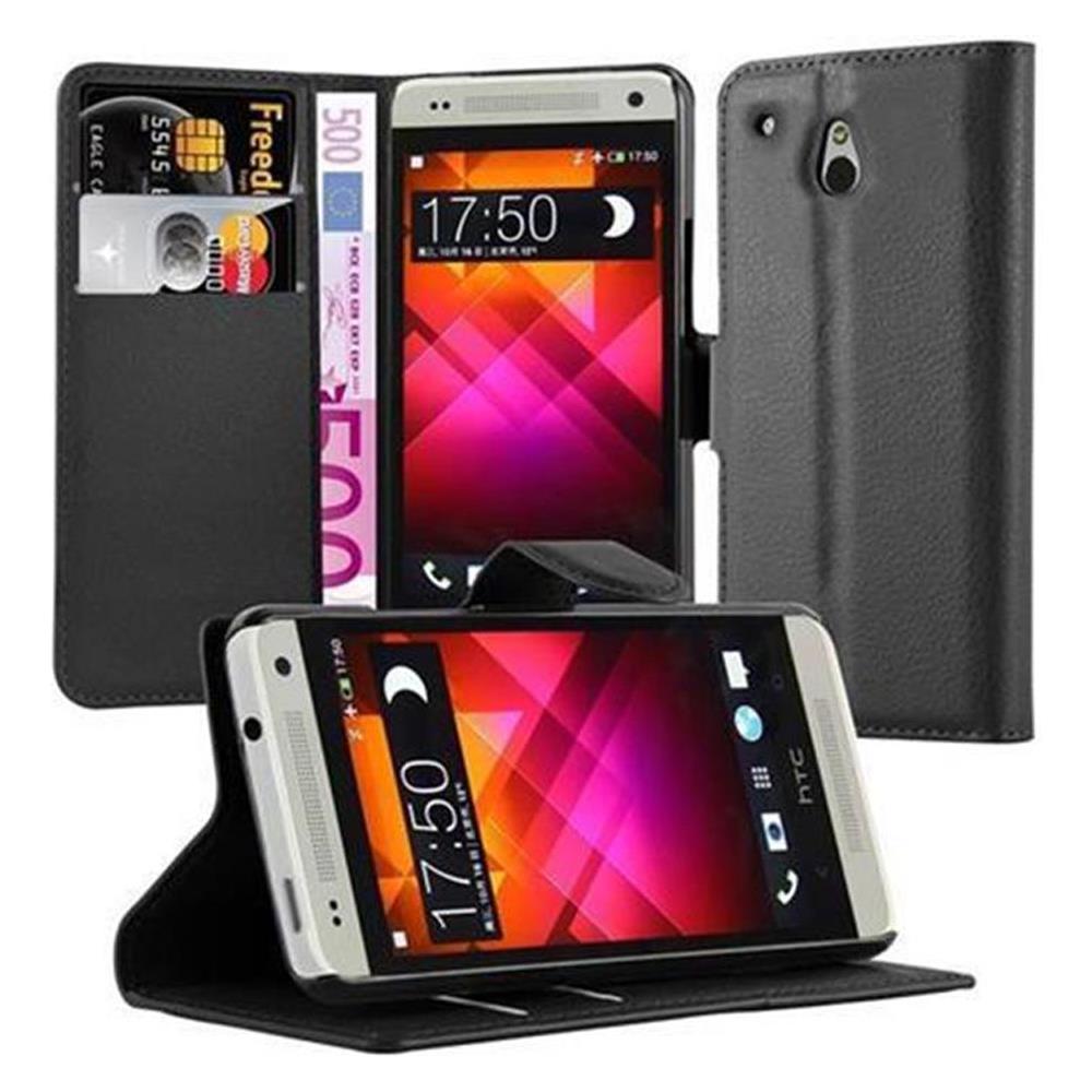 Custodia Compatibile Con Htc One M4 Mini In Nero Carbone - Coperchio Protettiva Con Chiusura Magnetica, Funzione Stand E Tasca Per Le Carte - Foto 1