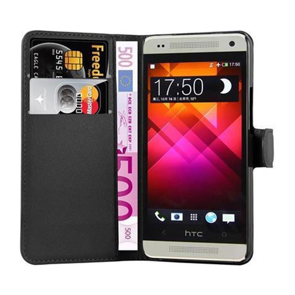Custodia Compatibile Con Htc One M4 Mini In Nero Carbone - Coperchio Protettiva Con Chiusura Magnetica, Funzione Stand E Tasca Per Le Carte - Foto 2
