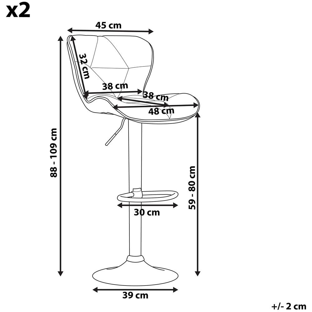 Set Di 2 Sgabelli Girevoli In Similpelle Beige Valetta - Foto 2