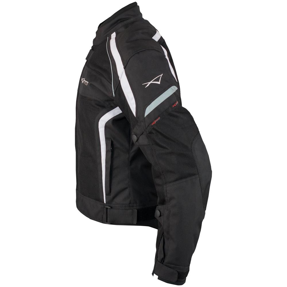 Donna Giacca Moto Tessuto Impermeabile Traspirante Riflettente Bianco Xs - Foto 5