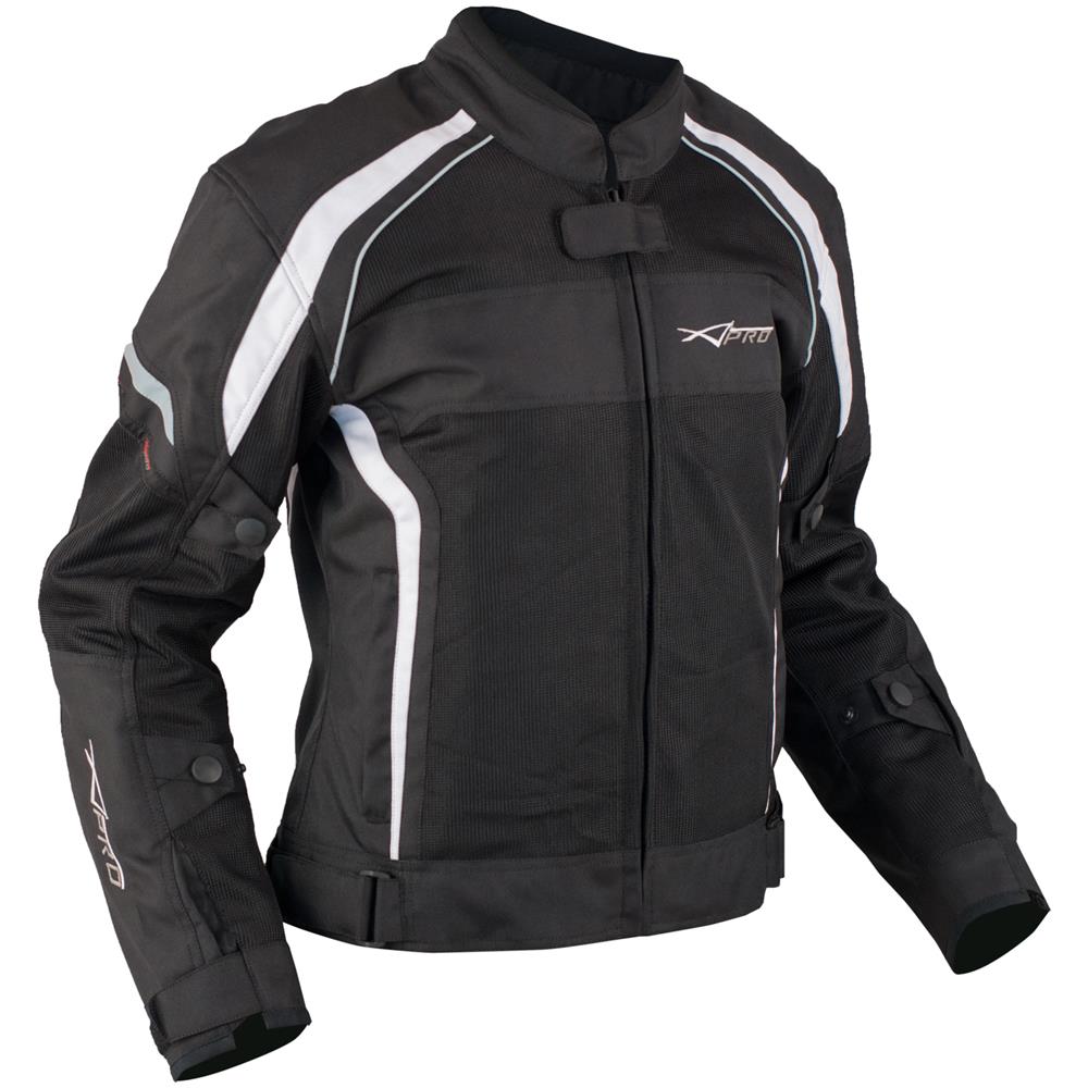 Donna Giacca Moto Tessuto Impermeabile Traspirante Riflettente Bianco Xs - Foto 2