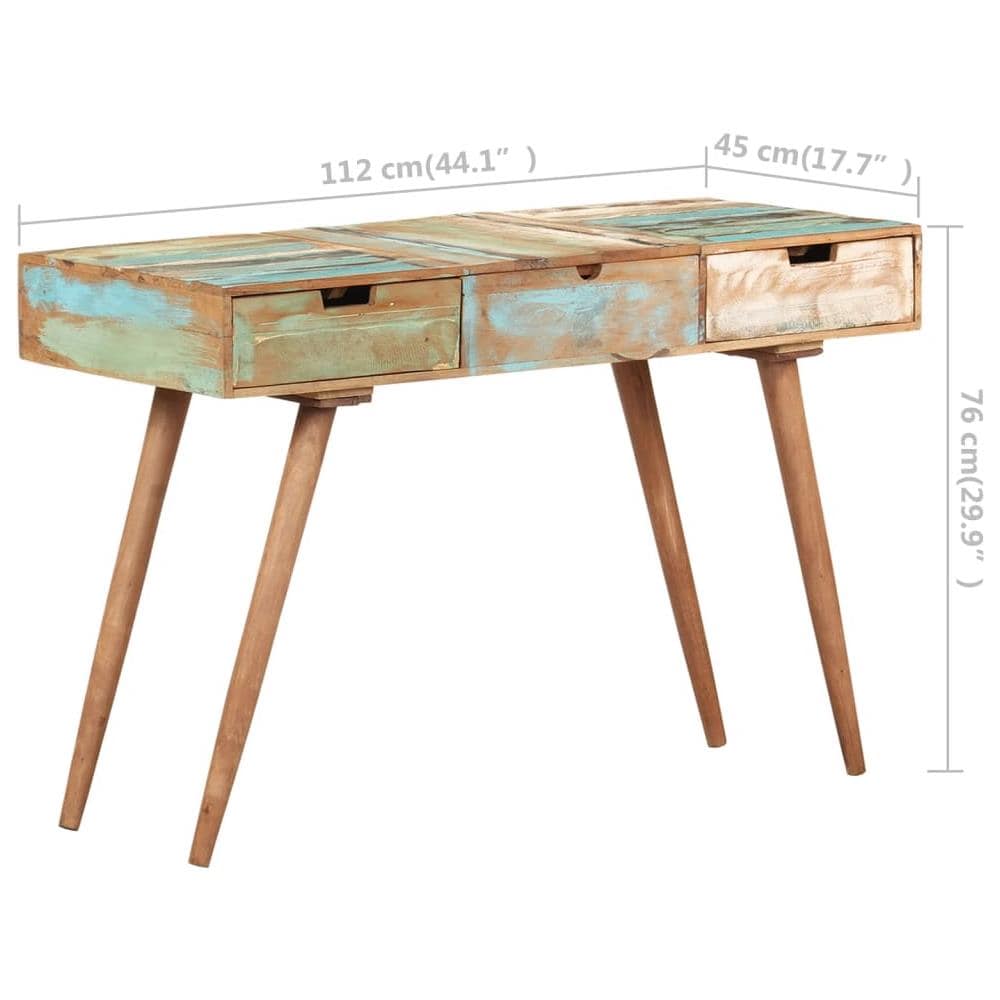 Tavolo Da Trucco Con Specchio 112x45x76 Cm Massello Di Recupero - Foto 1
