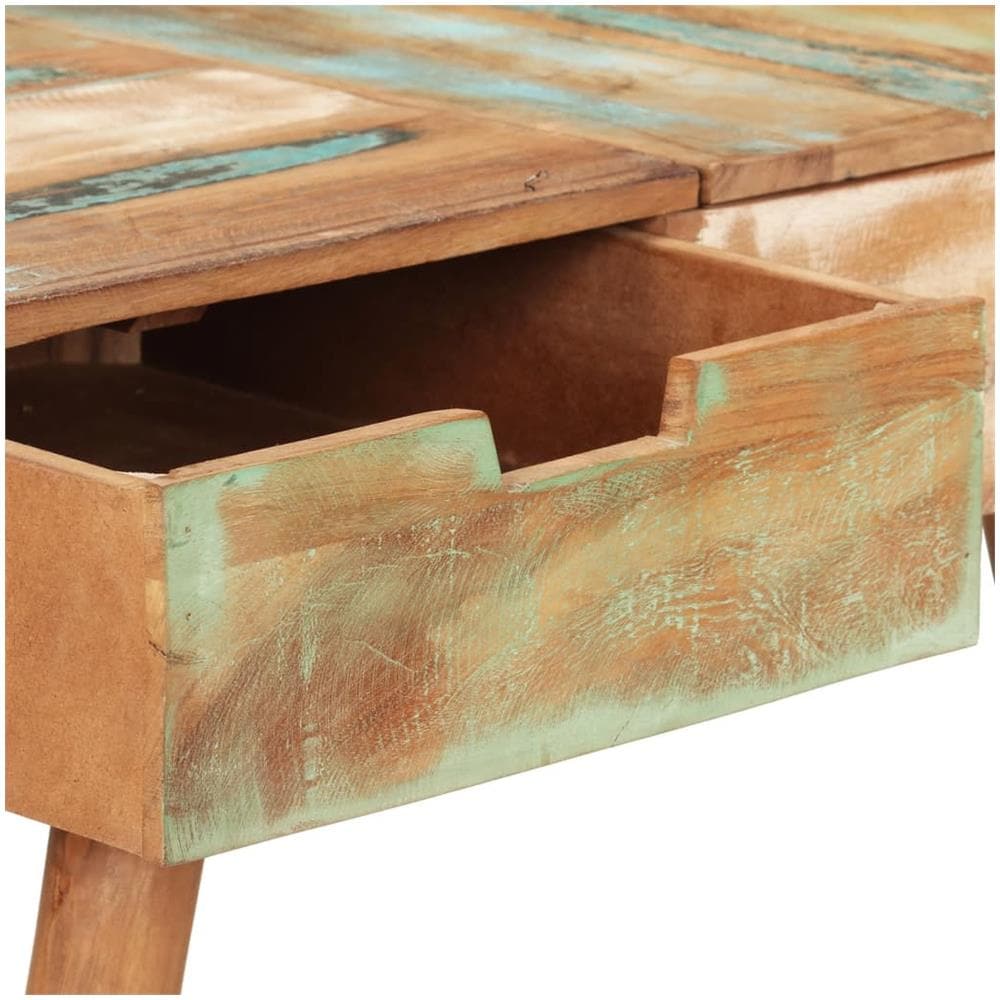 Tavolo Da Trucco Con Specchio 112x45x76 Cm Massello Di Recupero - Foto 3