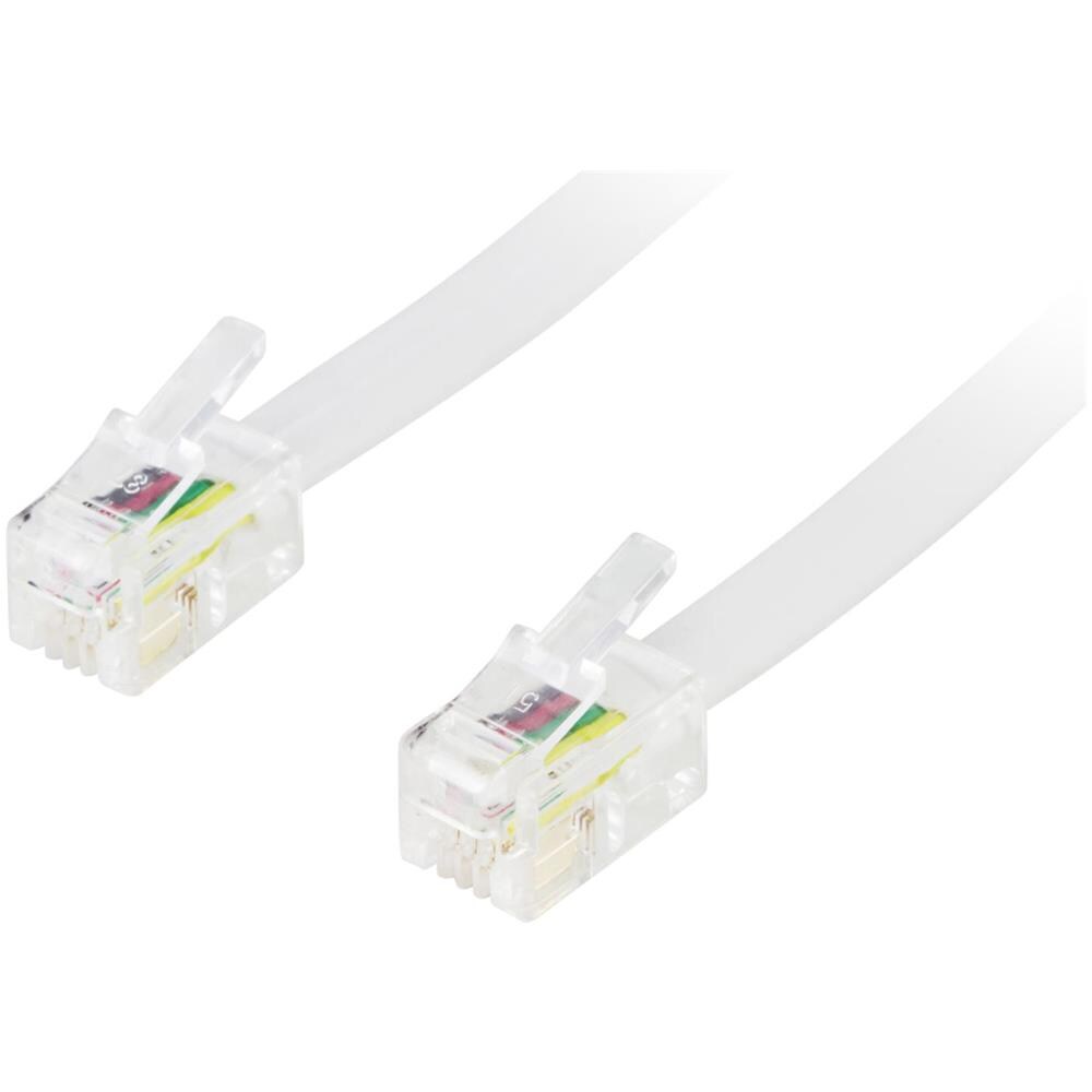Cavo Modulare 4p4c (rj9 / Rj10 / Rj22) 1,5 M, Bianco - Foto 1