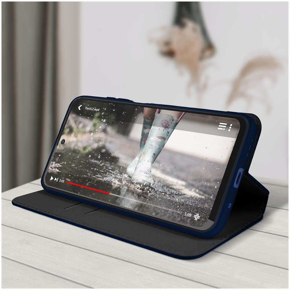 Custodia Xiaomi Redmi Note 10 5g E Poco M3 Pro Portafoglio Supporto Video Blu - Foto 2