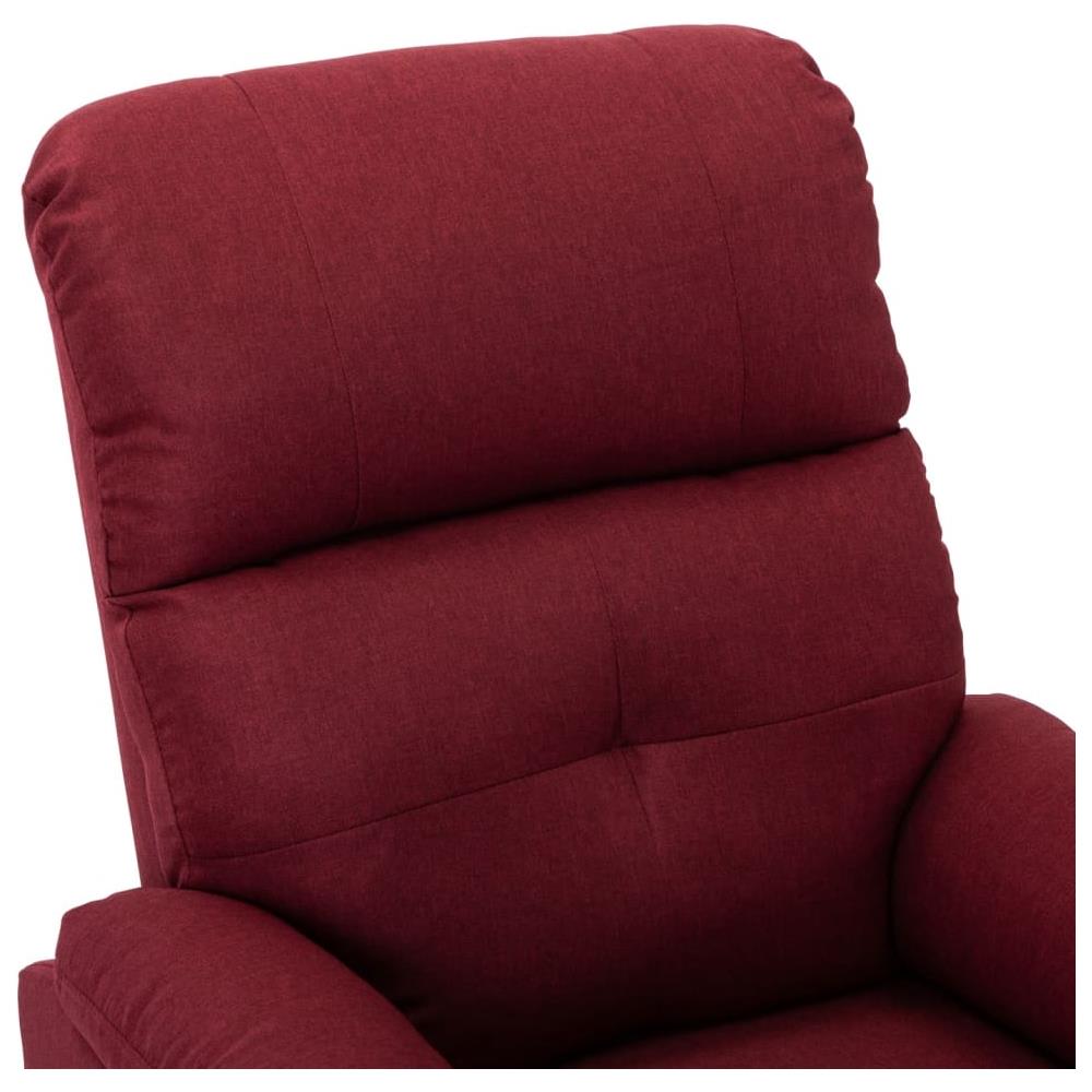 Poltrona Massaggiante Elettrica Rosso Vino in Tessuto - Foto 2