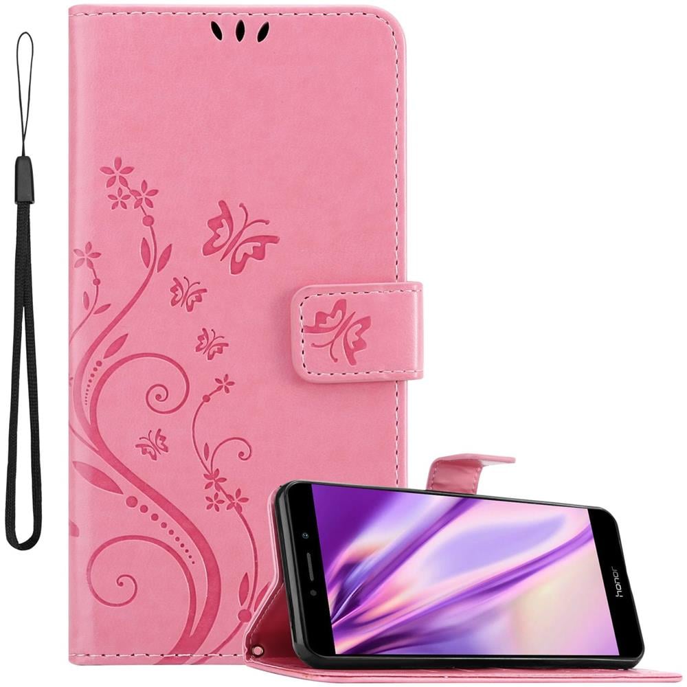 Custodia Compatibile Con Honor 6x / Huawei Mate 9 Lite / Gr5 2017 In Rosa Fiore - Coperchio Protettivo In Design Floreale Con Chiusura Magnetica, Funzione Stand E Slot Per Carte - Foto 1