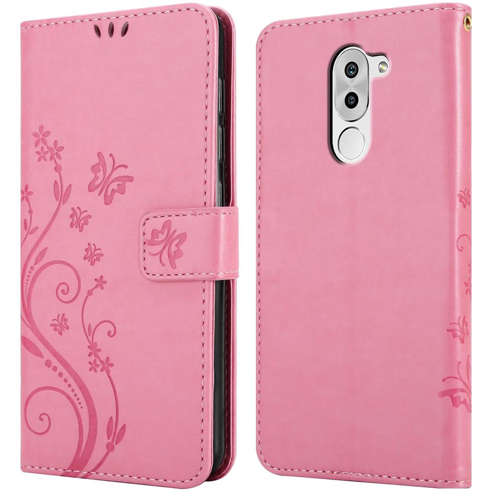 Custodia Compatibile Con Honor 6x / Huawei Mate 9 Lite / Gr5 2017 In Rosa Fiore - Coperchio Protettivo In Design Floreale Con Chiusura Magnetica, Funzione Stand E Slot Per Carte - Foto 8