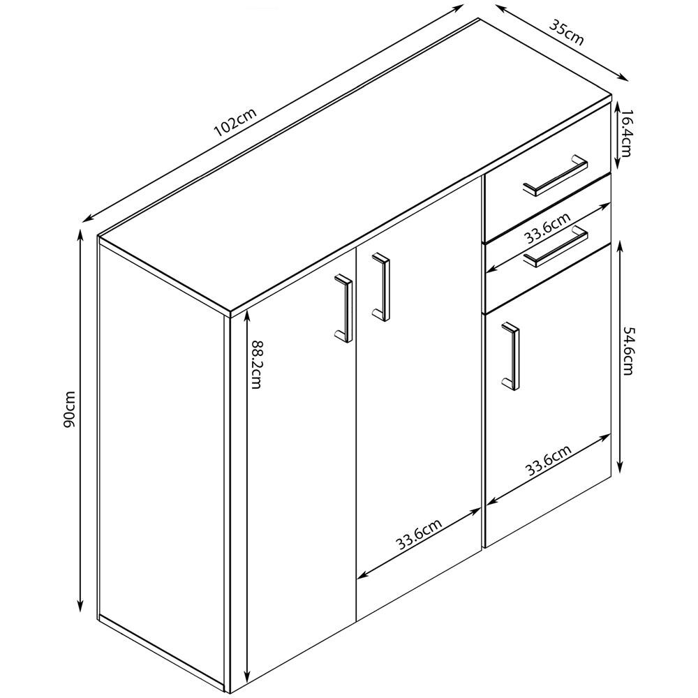 Godwin - Madia Moderna Con 2 Cassetti E Tre Ante - Foto 4