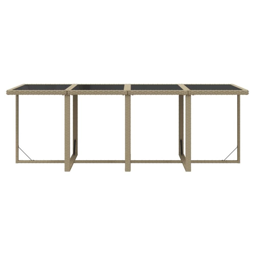 Set Da Pranzo Per Giardino 9pz Con Cuscini In Polyrattan Beige - Foto 7