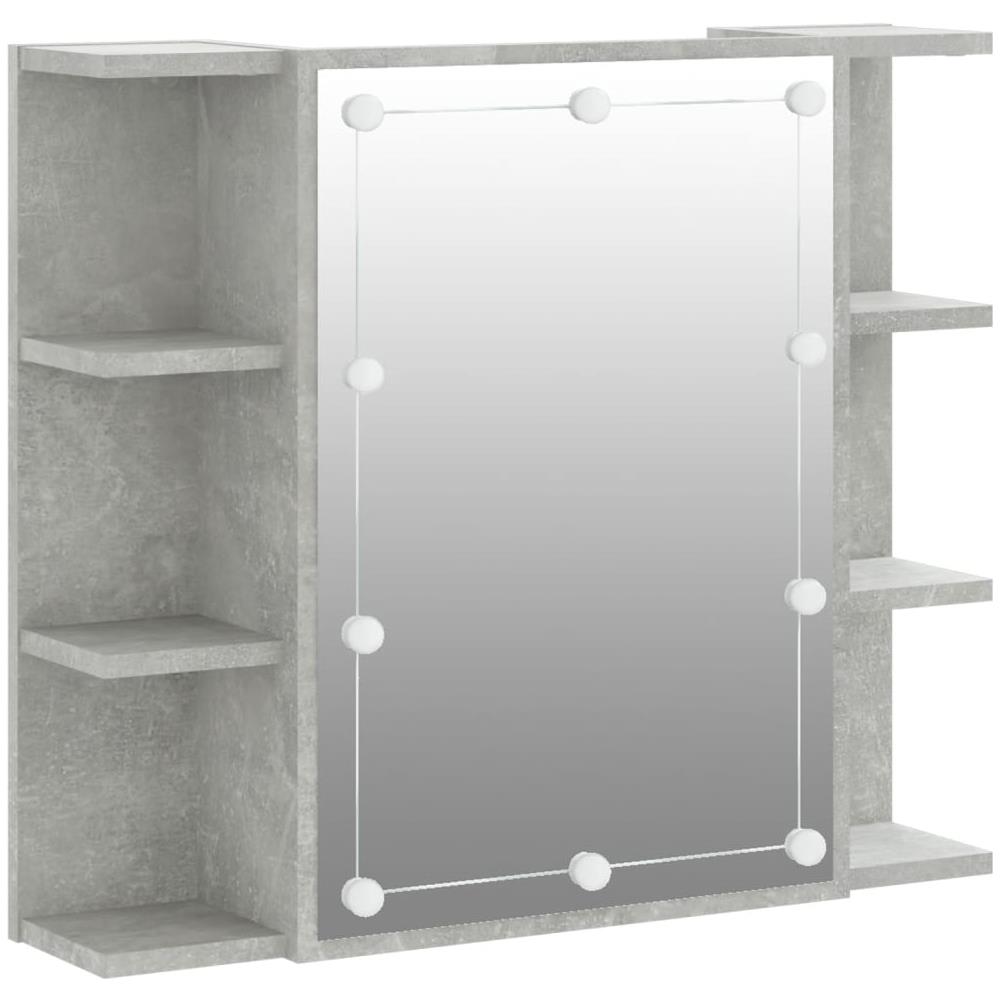 Mobile A Specchio Con Led Grigio Cemento 70x16,5x60 Cm - Foto 2
