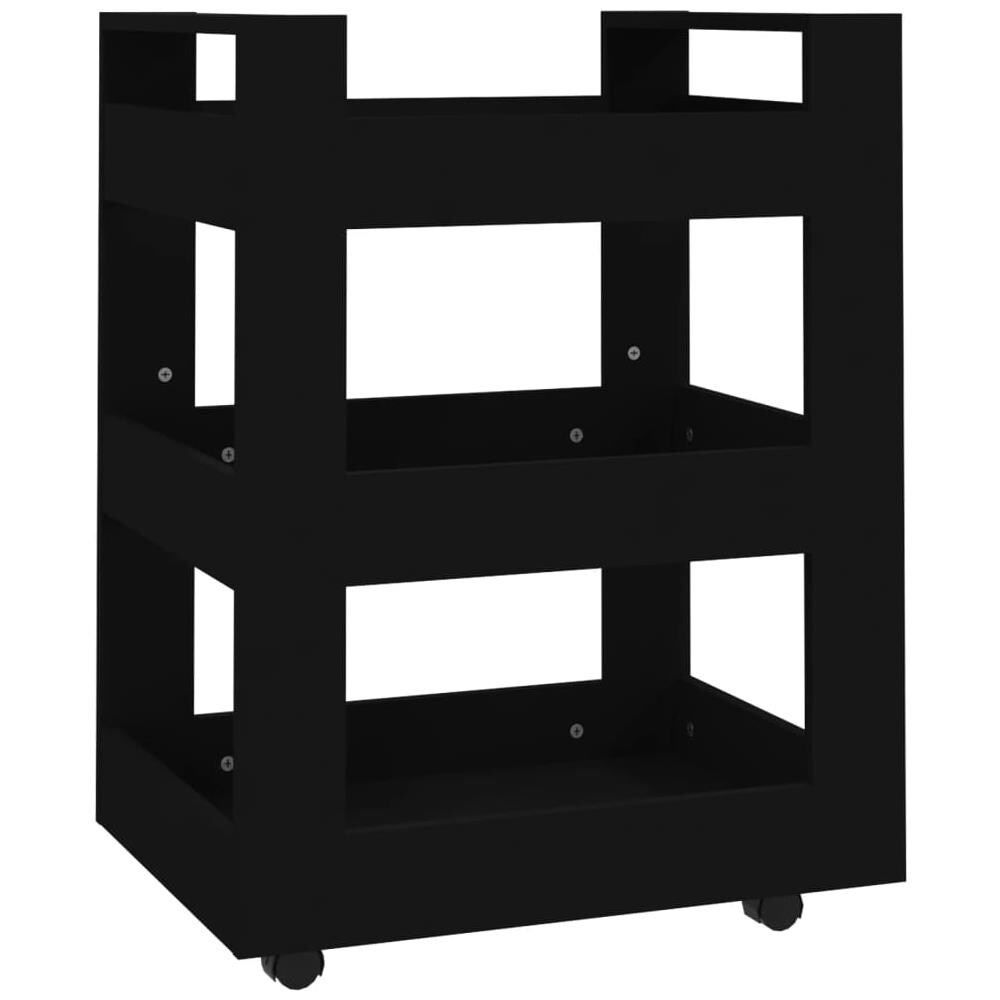Carrello Da Cucina Nero 60x45x80 Cm In Legno Multistrato - Foto 2