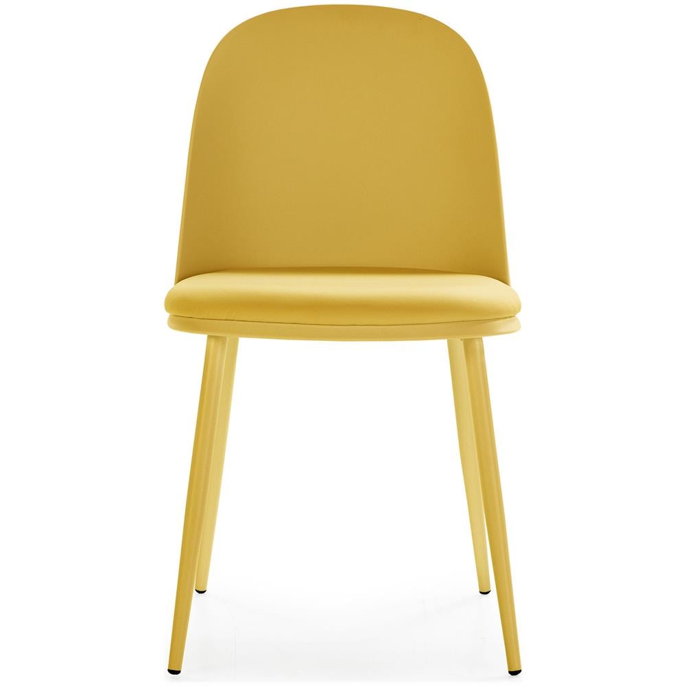 Set Di 4 Sedie Kana Senape, Gambe In Metallo E Sedile Imbottito - Foto 2