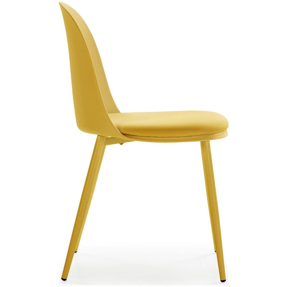 Set Di 4 Sedie Kana Senape, Gambe In Metallo E Sedile Imbottito - Foto 3