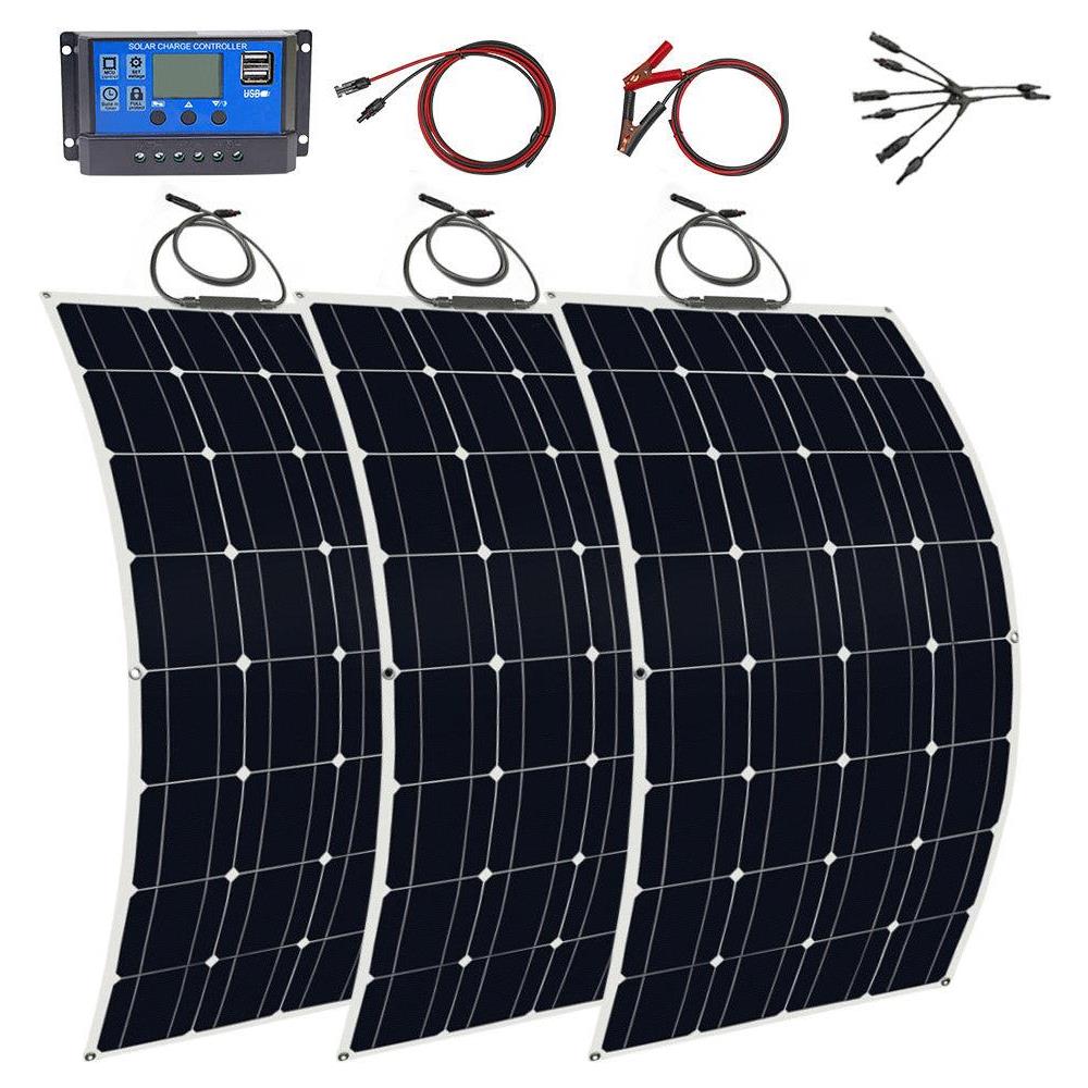 Pannello Solare, Kit Monocristallino, Flessibile, Leggero, 100w, 12v - Foto 1