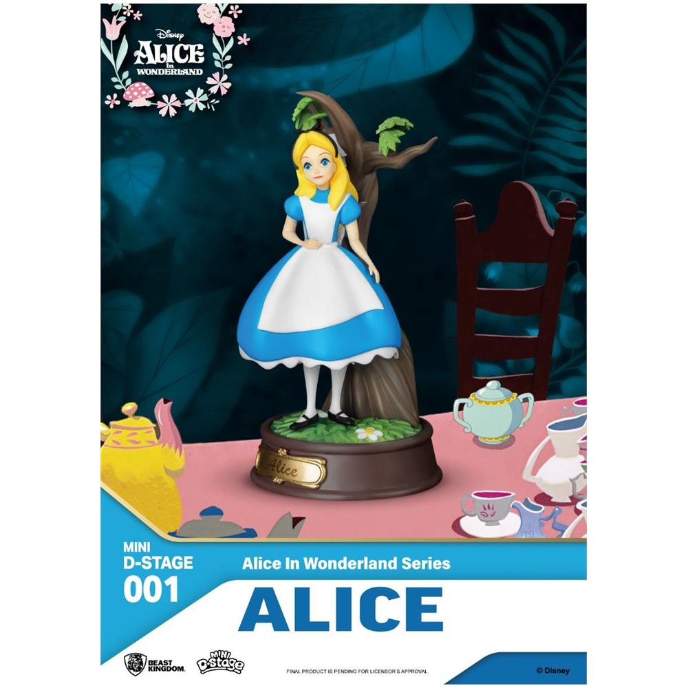 Disney - Mini Diorama-001 - Serie Alice Nel Paese Delle Meraviglie - Alice - 10cm - Foto 4