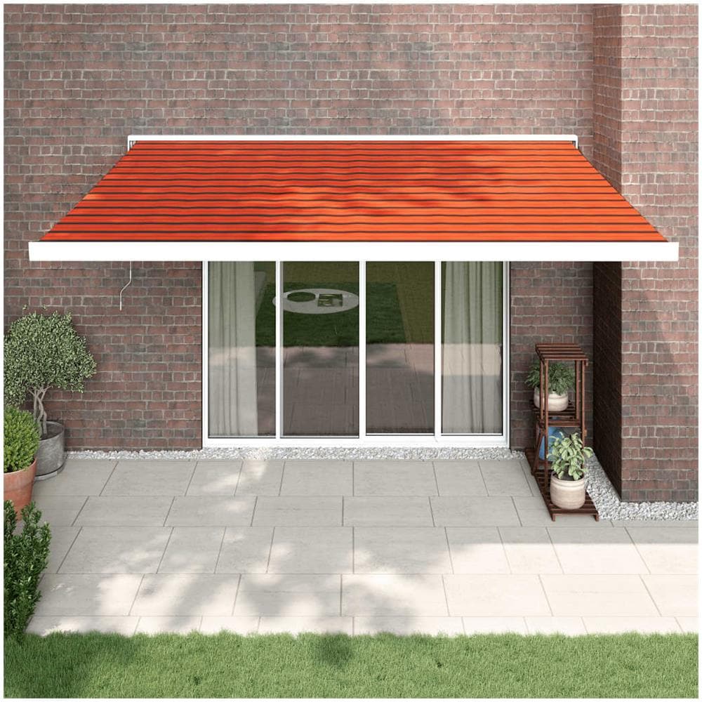 Tenda Sole Retrattile Arancione Marrone 4x3m Tessuto Alluminio - Foto 1