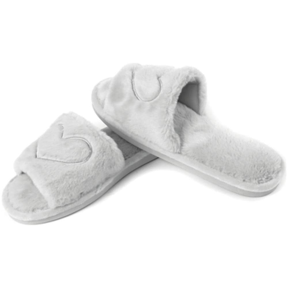Ciabatte Pantofole Invernali In Morbida Ecopelliccia Modello Lovely Con Cuori 37-38 Grigio - Foto 1